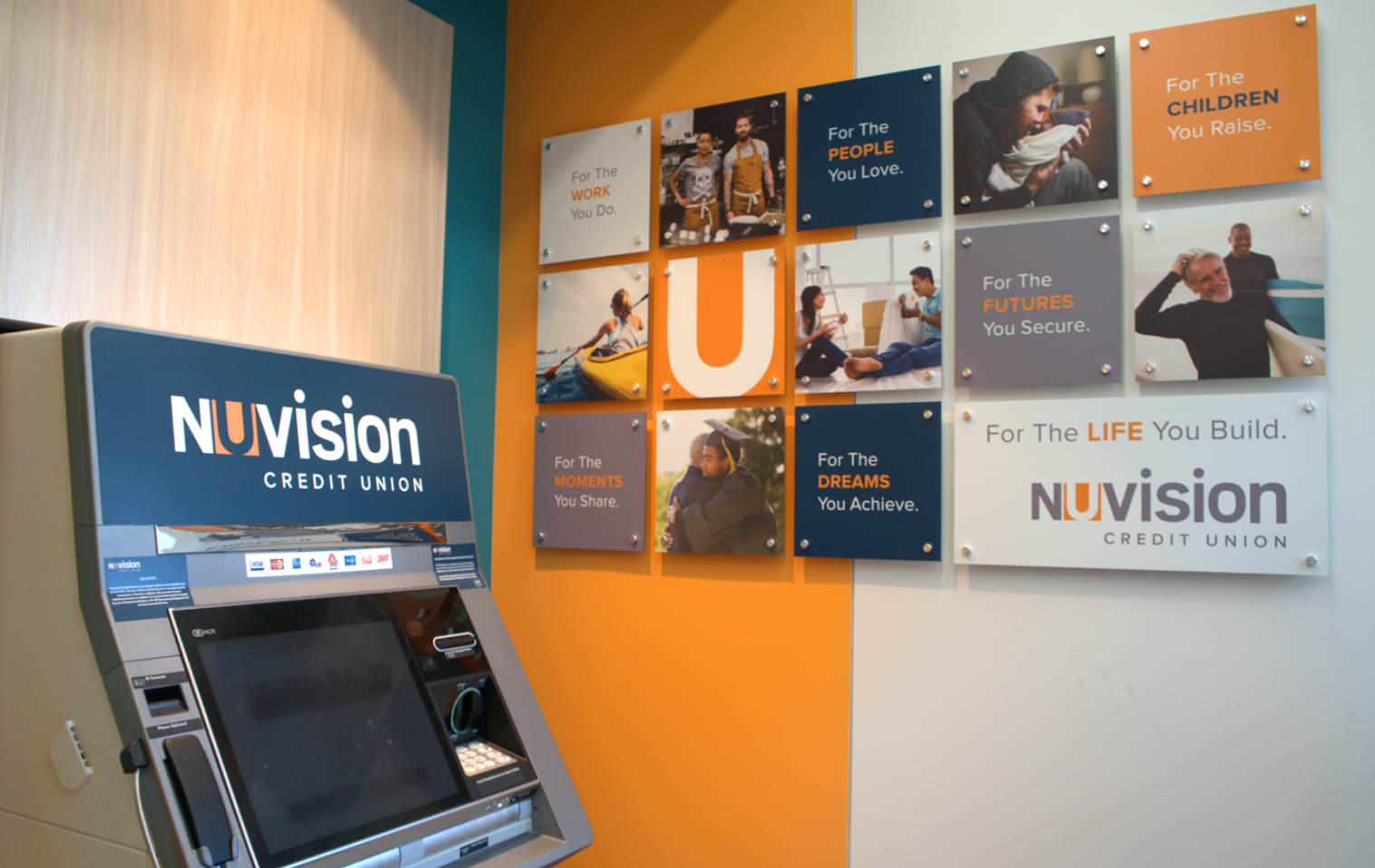 Nuvision interior branch signage