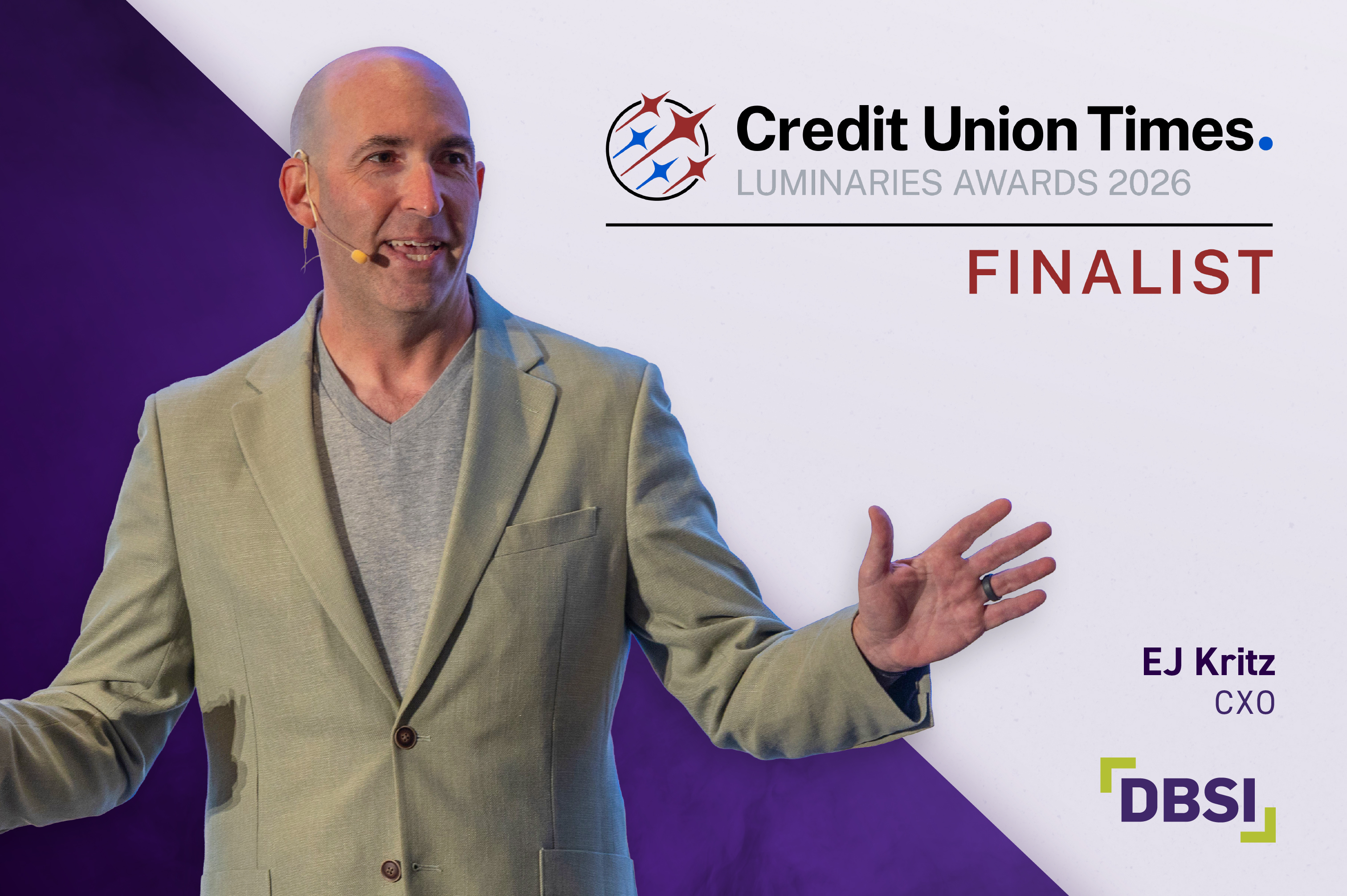 DBSI's EJ Kritz Named Consultant of the Year Finalist in 2026 Credit Union Times Luminaries Awards